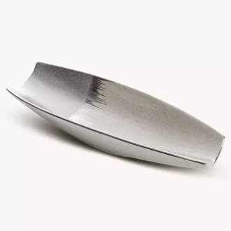 Taupe, ezüst színű modern tál