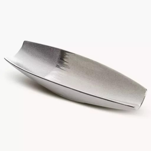 Taupe, ezüst színű modern tál