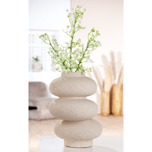 Modern texturált kerámia dekorváza – taupe organikus formavilág 21 x 29 cm