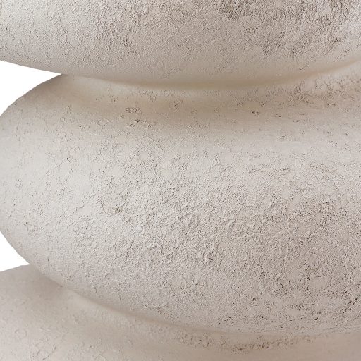 Modern texturált kerámia dekorváza – taupe organikus formavilág 21 x 29 cm