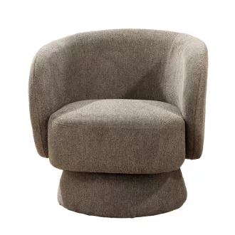   Modern fotel – kárpitozott design fotel szürkésbarna szövet borítással nappaliba, hálóba  81 x 78 x 77 cm