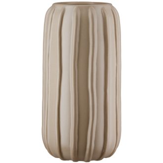   Stílusos, modern megjelenésű világosbarna színü  váza  14 x 27 cm