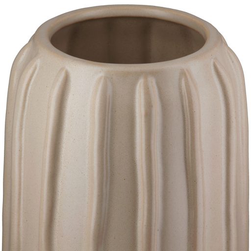 Stílusos, modern megjelenésű világosbarna színü  váza  14 x 27 cm