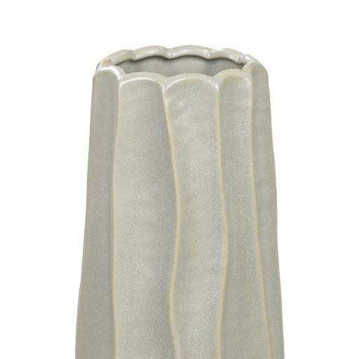 Stílusos, modern megjelenésű zöld színü  váza  15 x 49 cm