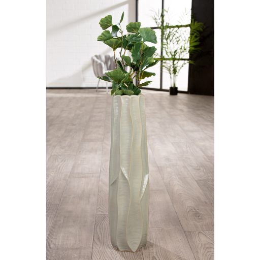 Stílusos, modern megjelenésű zöld színü  padlóváza  18 x 63 cm