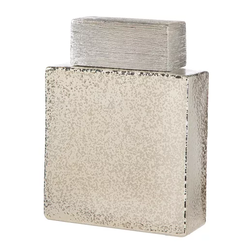 Elegáns pezsgőszínű dekorváza strukturált felülettel – 6x 16.5 x 21 cm
