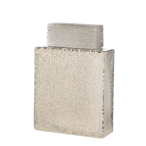 Elegáns pezsgőszínű dekorváza strukturált felülettel –6.3 x 17 x 24 cm
