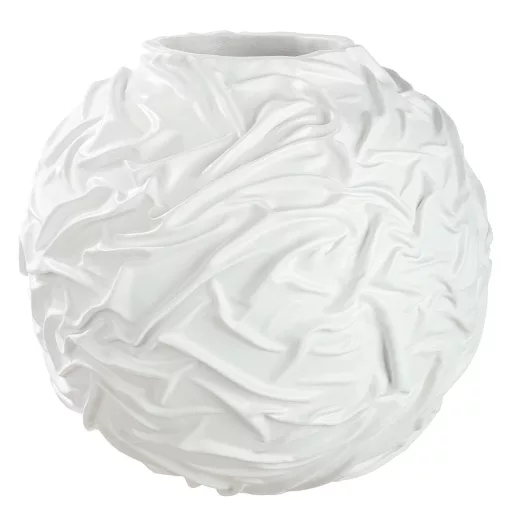 Fehér organikus design váza  – modern strukturált dekor váza 49.5 x 47.5 cm