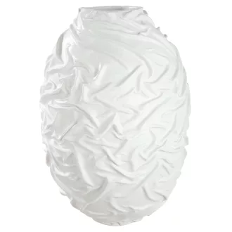   Fehér organikus design váza  – modern strukturált dekor váza 42 x 60 cm