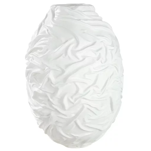 Fehér organikus design váza  – modern strukturált dekor váza 42 x 60 cm