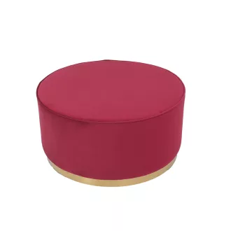   Prémium design puff – nagyméretű,  piros puff – modern design arany részletekkel ülőbútor nappaliba, dohányzóasztal alternatívaként, extra ülőhelyként vagy kényelmes lábtartóként 41x81cm