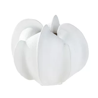   Fehér organikus design váza– modern strukturált dekor váza 17.5 x 13 cm