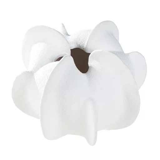 Fehér organikus design váza– modern strukturált dekor váza 17.5 x 13 cm