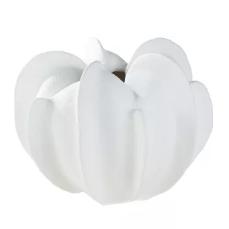   Fehér organikus design váza – modern strukturált dekor váza 25 x 20 cm