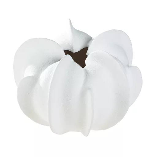 Fehér organikus design váza – modern strukturált dekor váza 25 x 20 cm