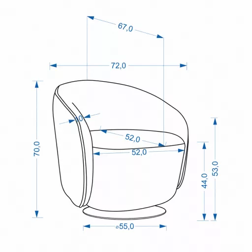 Modern puha komfortos design fotel – 360° forgó funkcióval 70 x72x 62cm