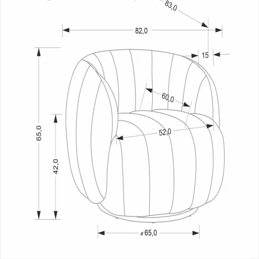 Modern puha komfortos design fotel – 360° forgó funkcióval 82 x 65 x 83 cm