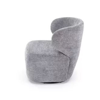   Stílusos, modern szürke  fotel puha tapintású kárpittal és egyedi formavilággal ,360 ° -ban forgó funkcióval.76x 74x 60 cm