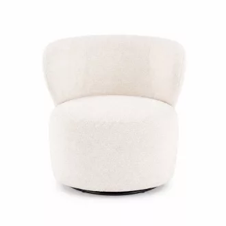   Stílusos, modern beige fotel puha tapintású kárpittal és egyedi formavilággal ,360 ° -ban forgó funkcióval.76x 74x 60 cm