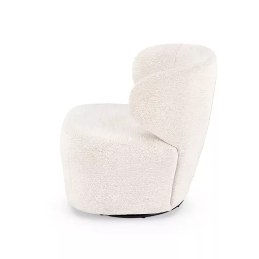 Stílusos, modern beige fotel puha tapintású kárpittal és egyedi formavilággal ,360 ° -ban forgó funkcióval.76x 74x 60 cm