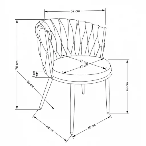 Modern elegáns,különleges steppelésű kárpitozott étkezőszék –beige design szék fekete fém lábakkal 57x60x79x49 cm