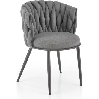   Modern elegáns,különleges steppelésű kárpitozott étkezőszék –szürke design szék fekete fém lábakkal 57x60x79x49 cm
