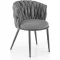 Modern elegáns,különleges steppelésű kárpitozott étkezőszék –szürke design szék fekete fém lábakkal 57x60x79x49 cm