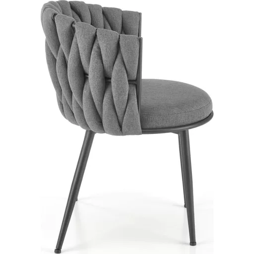 Modern elegáns,különleges steppelésű kárpitozott étkezőszék –szürke design szék fekete fém lábakkal 57x60x79x49 cm