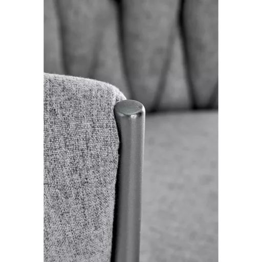 Modern elegáns,különleges steppelésű kárpitozott étkezőszék –szürke design szék fekete fém lábakkal 57x60x79x49 cm