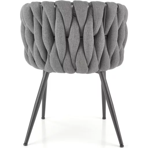 Modern elegáns,különleges steppelésű kárpitozott étkezőszék –szürke design szék fekete fém lábakkal 57x60x79x49 cm
