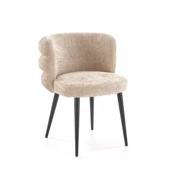   Modern kárpitozott étkezőszék – beige design szék fekete fém lábakkal 62 x 64 x 79 x 51 cm