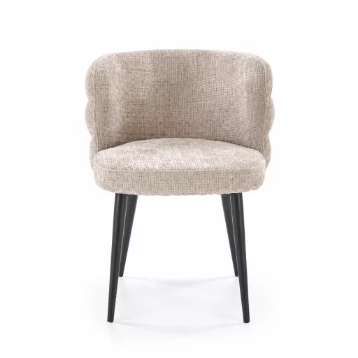 Modern kárpitozott étkezőszék – beige design szék fekete fém lábakkal 62 x 64 x 79 x 51 cm