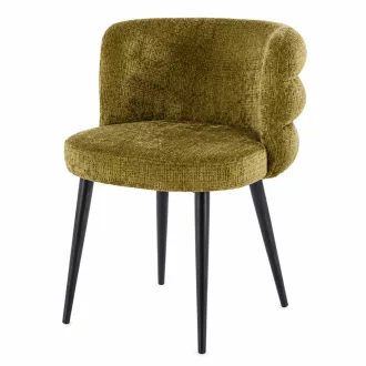   Modern kárpitozott étkezőszék – olívazöld design szék fekete fém lábakkal 62 x 64 x 79 x 51 cm