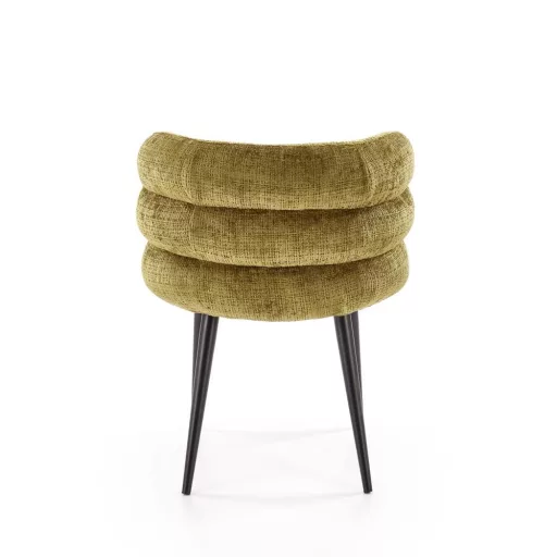 Modern kárpitozott étkezőszék – olívazöld design szék fekete fém lábakkal 62 x 64 x 79 x 51 cm