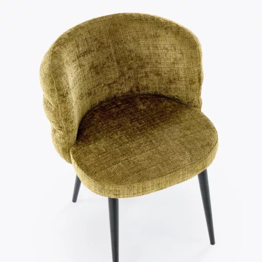 Modern kárpitozott étkezőszék – olívazöld design szék fekete fém lábakkal 62 x 64 x 79 x 51 cm