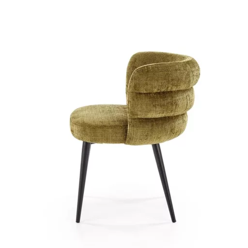 Modern kárpitozott étkezőszék – olívazöld design szék fekete fém lábakkal 62 x 64 x 79 x 51 cm