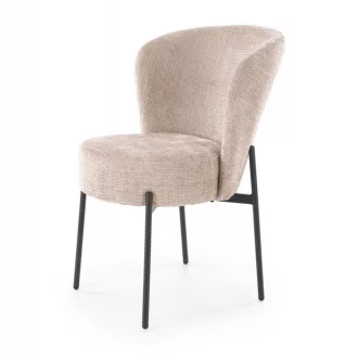   Modern kárpitozott étkezőszék –beige design szék fekete fém lábakkal 80x51x50 cm