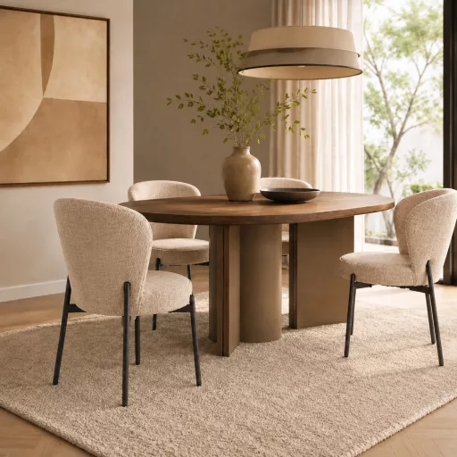 Modern kárpitozott étkezőszék –beige design szék fekete fém lábakkal 80x51x50 cm