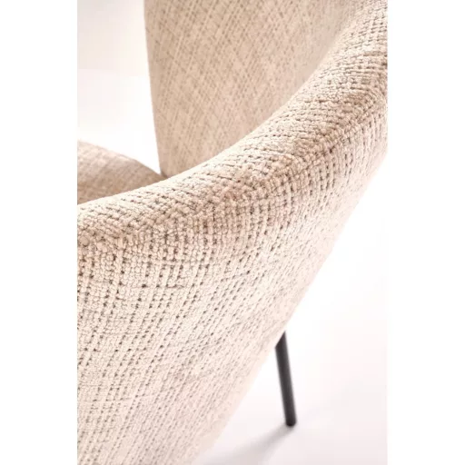 Modern kárpitozott étkezőszék –beige design szék fekete fém lábakkal 80x51x50 cm