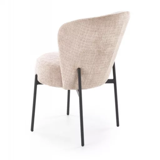 Modern kárpitozott étkezőszék –beige design szék fekete fém lábakkal 80x51x50 cm