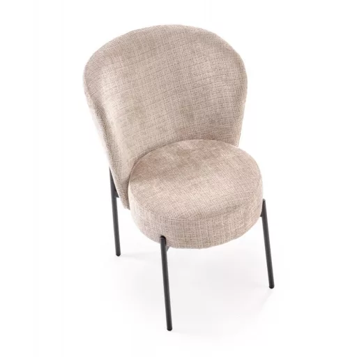 Modern kárpitozott étkezőszék –beige design szék fekete fém lábakkal 80x51x50 cm