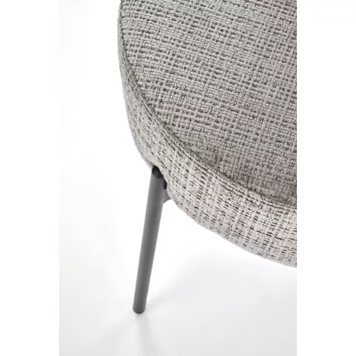 Modern kárpitozott étkezőszék –szürke design szék fekete fém lábakkal 80x51x50 cm
