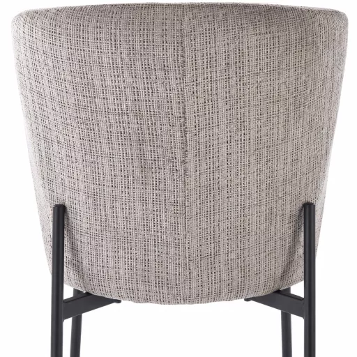 Modern kárpitozott étkezőszék –szürke design szék fekete fém lábakkal 80x51x50 cm