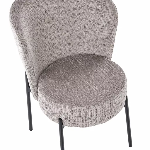 Modern kárpitozott étkezőszék –szürke design szék fekete fém lábakkal 80x51x50 cm