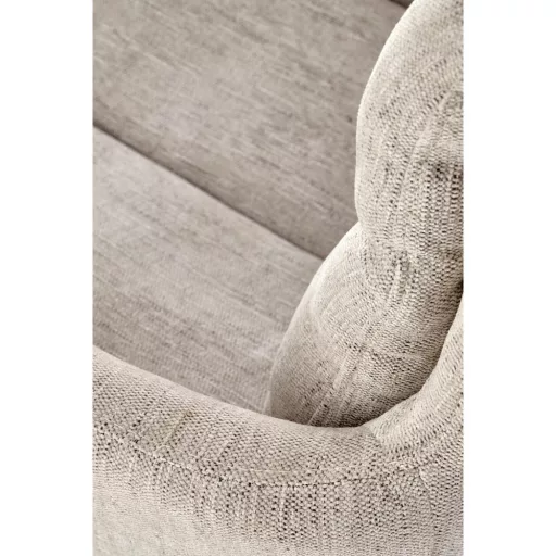 A modern forgószék kényelmes ülőfelülettel,  textilkárpittal beige színben  és elegáns fekete fém lábakkal 65x60x87x51 cm