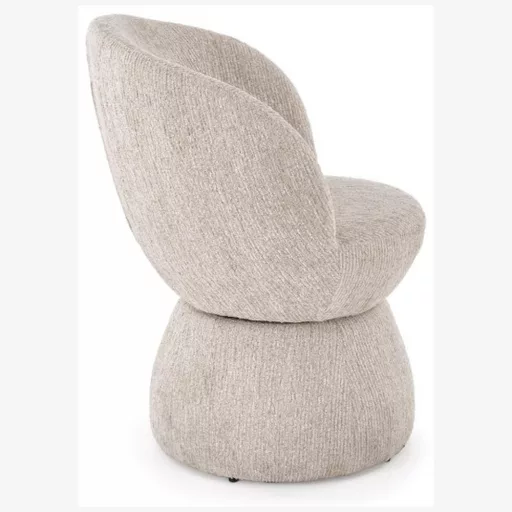 Modern forgószék , puha beige színű kárpitozott szövettel , amely elegáns megjelenésű és kényelmes 63x62x82x48 cm