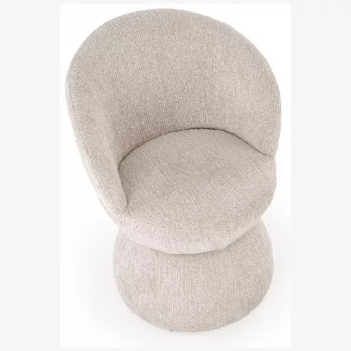 Modern forgószék , puha beige színű kárpitozott szövettel , amely elegáns megjelenésű és kényelmes 63x62x82x48 cm