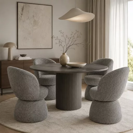 Modern forgószék , puha szürke színű kárpitozott szövettel , amely elegáns megjelenésű és kényelmes  63x62x82x48 cm