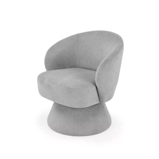 Modern fotel – kárpitozott design fotel szürke szövet borítással nappaliba, hálóba  70x 76 x 46 cm