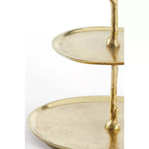 Arany színű aluminium dekor kínáló tál 30,5x27,5x31cm